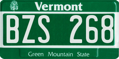 VT license plate BZS268
