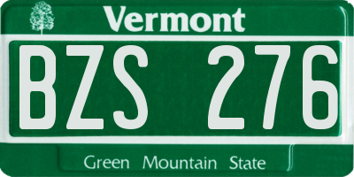 VT license plate BZS276