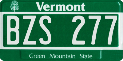 VT license plate BZS277