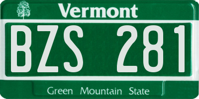 VT license plate BZS281