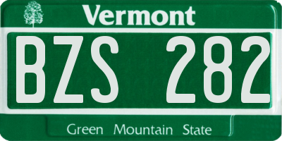 VT license plate BZS282