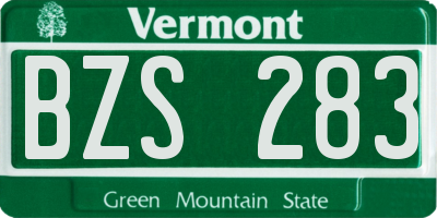 VT license plate BZS283