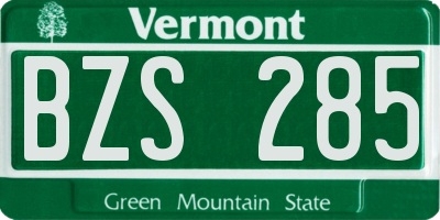VT license plate BZS285