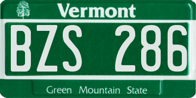 VT license plate BZS286