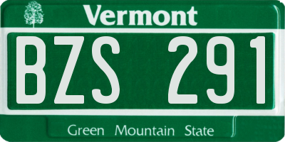 VT license plate BZS291