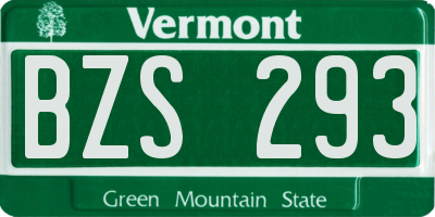 VT license plate BZS293