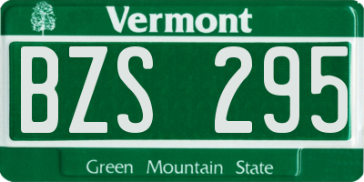VT license plate BZS295