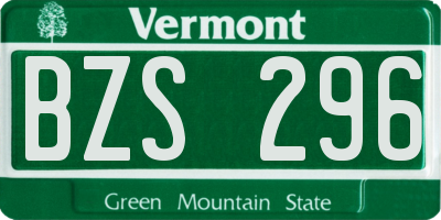 VT license plate BZS296