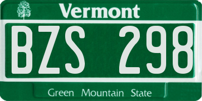 VT license plate BZS298