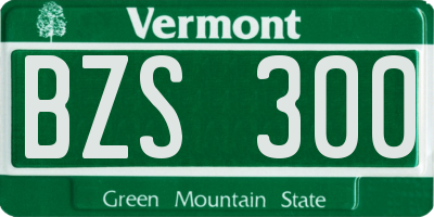 VT license plate BZS300