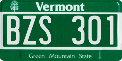 VT license plate BZS301