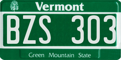 VT license plate BZS303