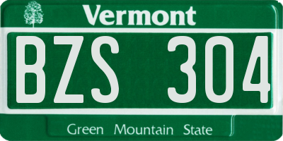 VT license plate BZS304