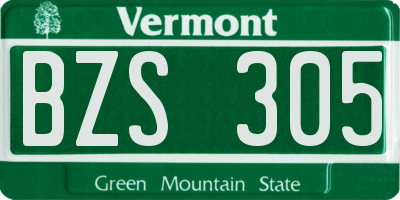VT license plate BZS305