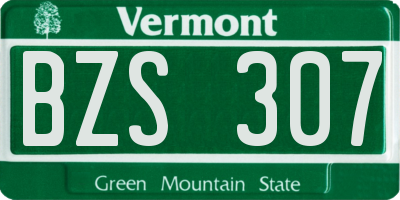 VT license plate BZS307