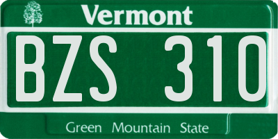 VT license plate BZS310
