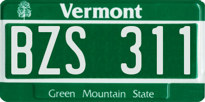 VT license plate BZS311