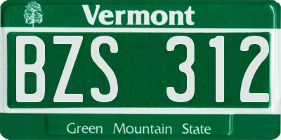 VT license plate BZS312