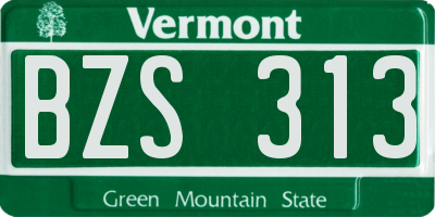 VT license plate BZS313