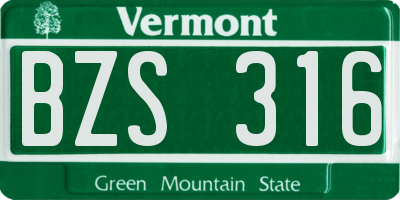 VT license plate BZS316