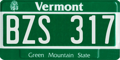 VT license plate BZS317