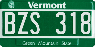 VT license plate BZS318