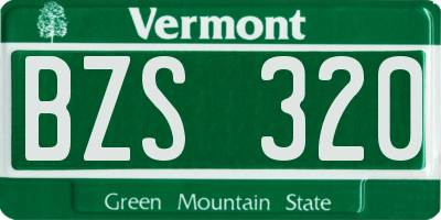 VT license plate BZS320