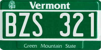 VT license plate BZS321