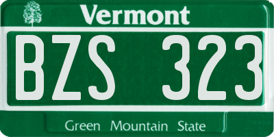 VT license plate BZS323