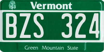 VT license plate BZS324