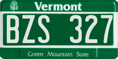 VT license plate BZS327