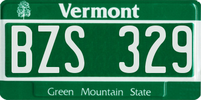 VT license plate BZS329
