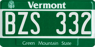 VT license plate BZS332