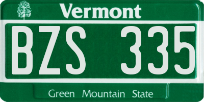VT license plate BZS335