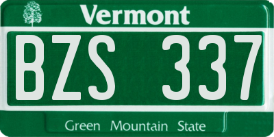 VT license plate BZS337