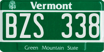 VT license plate BZS338