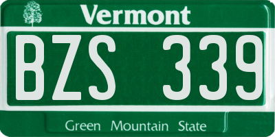 VT license plate BZS339