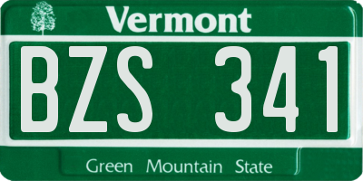 VT license plate BZS341