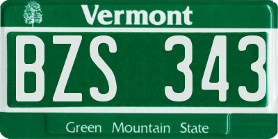 VT license plate BZS343