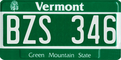 VT license plate BZS346