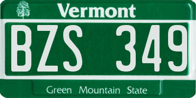 VT license plate BZS349