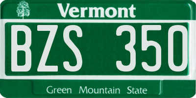 VT license plate BZS350