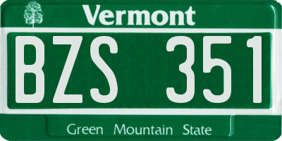 VT license plate BZS351