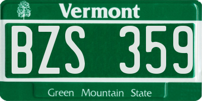 VT license plate BZS359