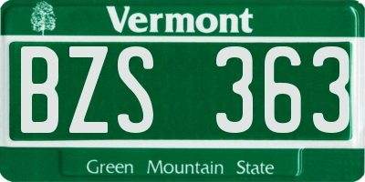VT license plate BZS363