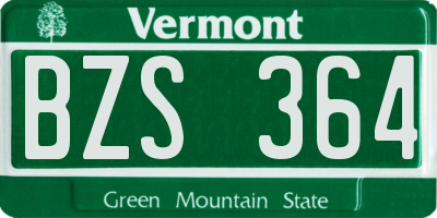 VT license plate BZS364