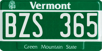 VT license plate BZS365