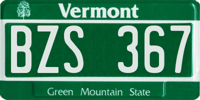 VT license plate BZS367
