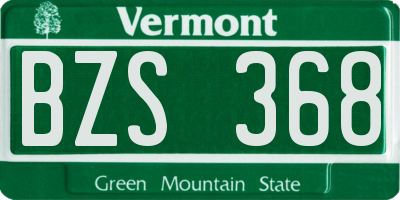 VT license plate BZS368