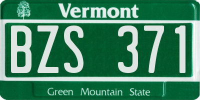 VT license plate BZS371